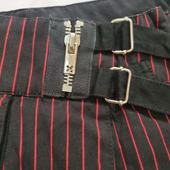 Vintage Tripp NYC Plaid Pleated Mini Skirt, Womens, Black, Red Pin Stripes - Picture 3 of 8